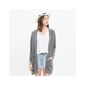 Madwell Women's Coffeehouse‎ Cardigan Open Front Pockets Size Large Gray F04610
